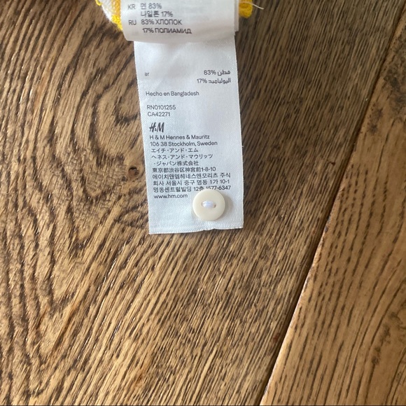 H&M button up yellow striped cardigan - Picture 7 of 9